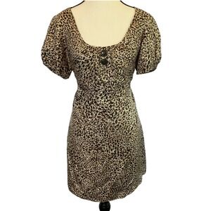Laundry By Shelli Segal Women's Medium Silk Mini Shift‎ Dress Animal Print